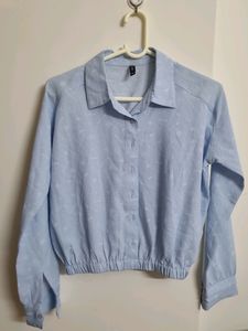 Rio ICE Blue Colour Crop Shirt