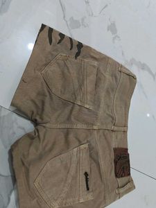 Brown Animal Print Shorts