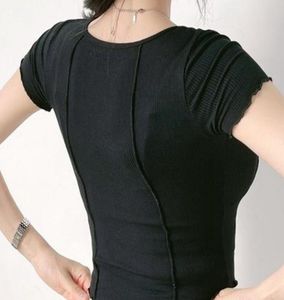 Black Ribbed Button-Up Top