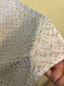 White And Gold Festive Straight Kurti