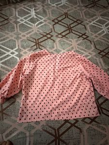 Peach Polka Dot Top