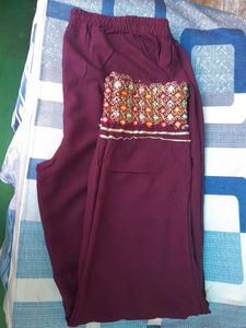 Wine color Kurta Pant Set