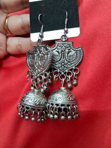 4 Oxidized Silver Earrings