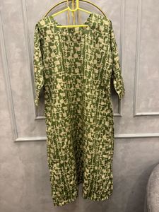 Green Printed Kurta Set