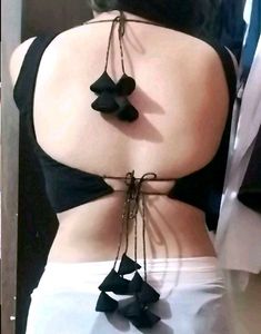 Padded Georgette Strappy Drawstring Blouse
