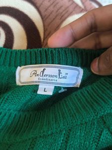 Green Cable Knit Sweater