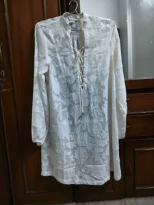 H&amp;M White Lace-Up One Peice