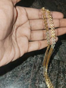 Stylish Gold and silver plated anklet