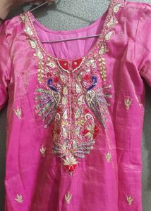 Pink Embroidered Kurti