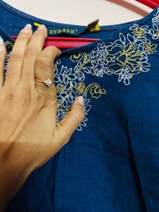 Navy Blue Cotton Kurta