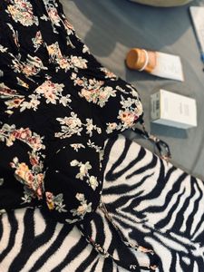 Black Floral Dress, Skater, Backless &amp; Padded