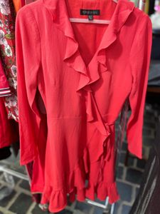 Forever New Coral Wrap Dress