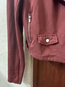 Burgundy Biker Jacket