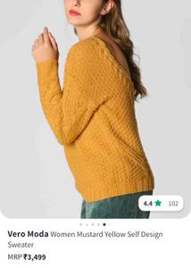 Vero Moda Mustard Yellow Knit Sweater