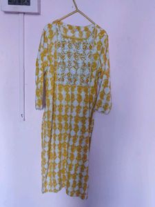 Elegant Yellow & White Kurta and pant