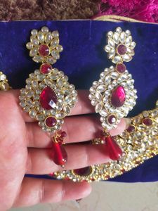 👑Maharani Red &amp; Gold Statement Jewelry Set