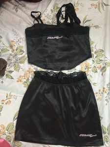 Lace Trim Corset & Skirt Set