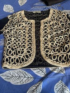 Embroidered Black Shrug