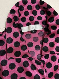 Pink Polka Dot Night Suit Shorts Set