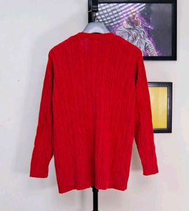 Red Cable Knit Sweater