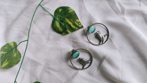 Vintage Parrot Hoop German Silver Earrings