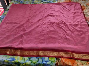 Onion Pink &amp; Maroon silk Saree