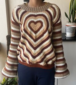 Crochet Heart Sweater