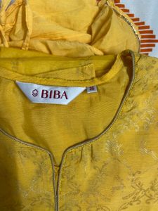 BIBA 4 Piece Gorgeous New Yellow Kurta Set