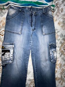 Striped Crop Tshirt &amp; Cargo Jeans