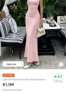 Pink Ruched Bodycon Dress