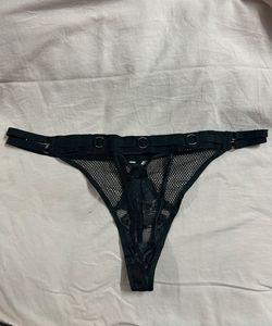 Black Mesh Thong
