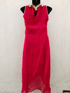 High Neck Mirror Work Kurti