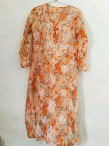 Chicken Kurta Floral With Embroidery