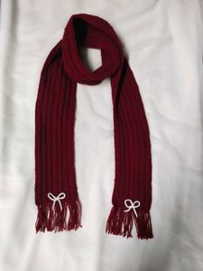 Burgundy Scarf with Bows