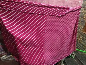 Pink Striped Saree