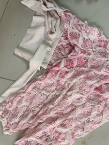 Pink Lace Long Sleeve Top