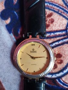 Vintage Swistar Quartz Watch 22k Gold Plated