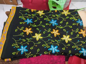 Beautiful Siffon Saree Thread Work