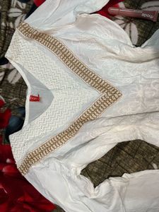 White Embroidered Bell Sleeve Top