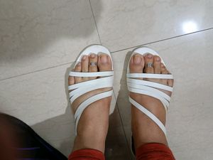 White Slip On Sandal