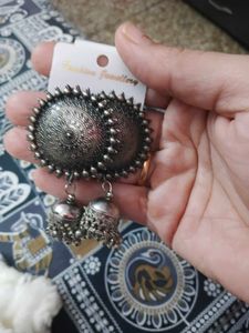 Oxidized Jhumka Earrings