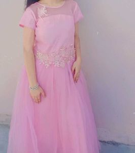 Pink Net Party Gown
