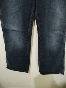 Wrangler Distress Retro Straight Grey Denim Jeans