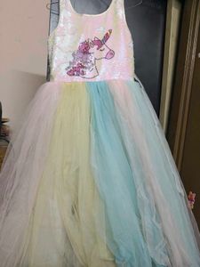 🌸✨ Unicorn Sequin Tulle Dress 👗🦄