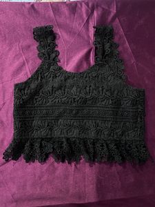 Cute Chikan Style Laced Strap Top