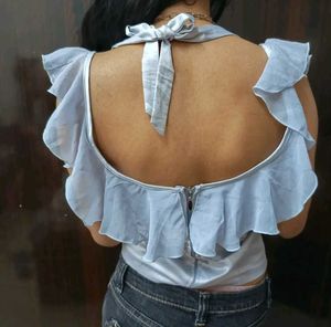 Ujin Lacey Blue Top