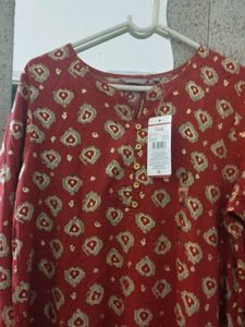 Maroon Printed Tunic Top