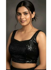 Black Sequin Blouse