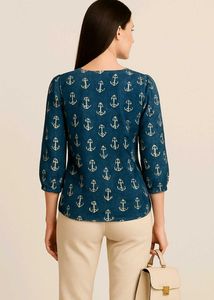 Stylish ,Trending ,Classy Girls Anchor Print Top