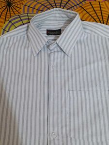 Men Striped White Shirt